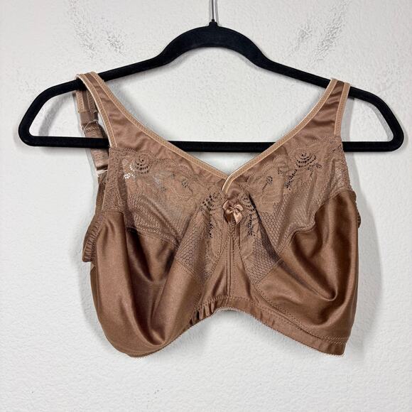 Glamorise Womens Size 36H Magic Lift Minimizer Bra Brown Comfort Straps Wireless - Picture 2 of 9